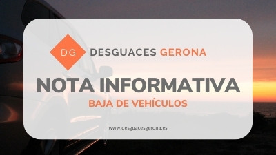 Nota informativa baja definitiva de coches